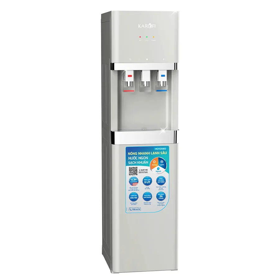 Cây nước nóng lạnh Karofi HCV208G - Bình chứa 5 Lít, mới 2025