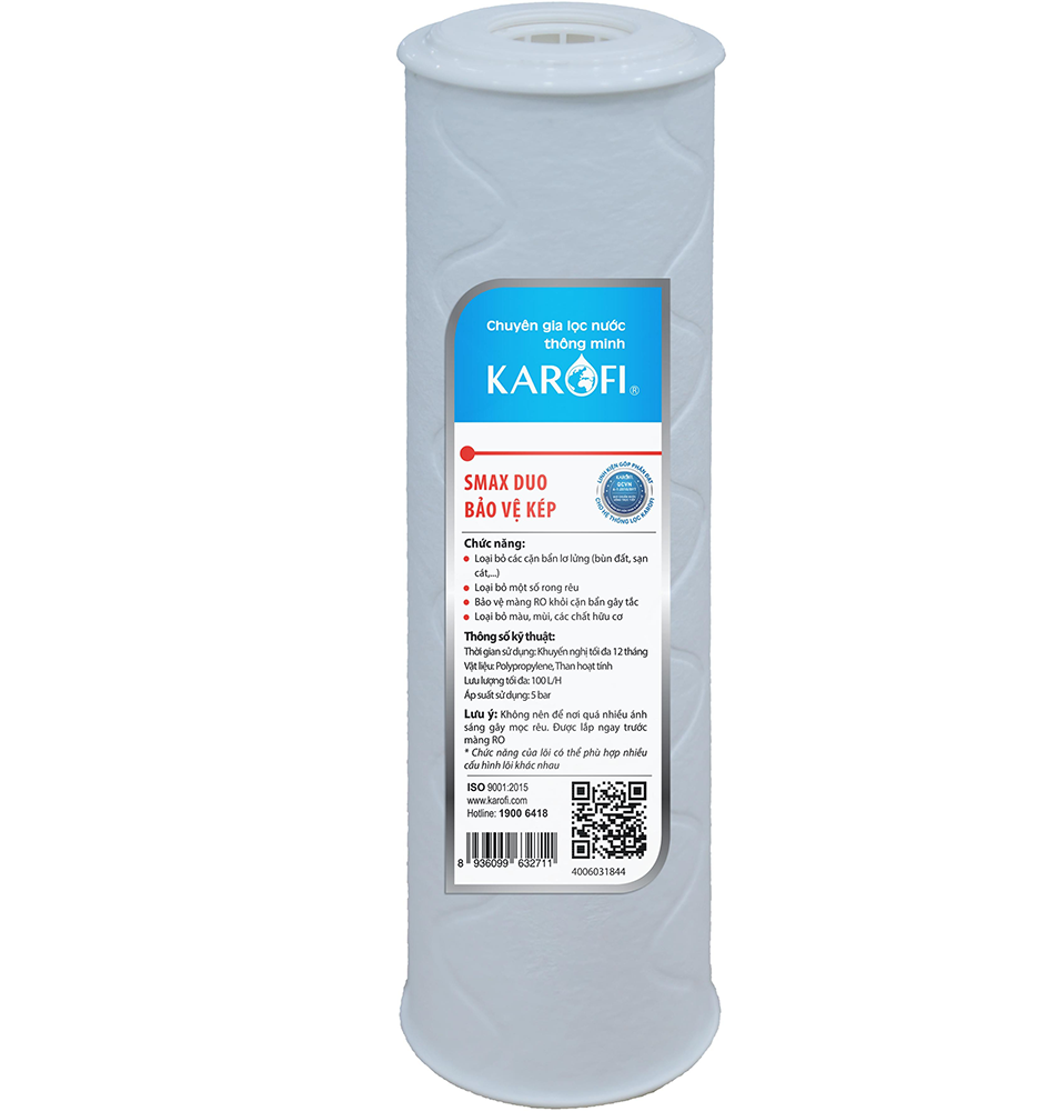 Lõi lọc nước Karofi Smax Duo 2 (New) Bảo vệ kép