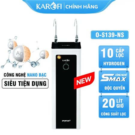 Máy lọc nước Karofi Optimus O-S139-NS -10 lõi 2 vòi Nano Bạc