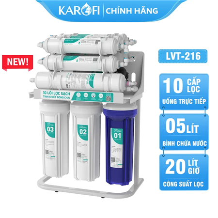 Máy lọc nước Karofi Livotec 216 - 10 Lõi Lọc - Mẫu Mới 2024