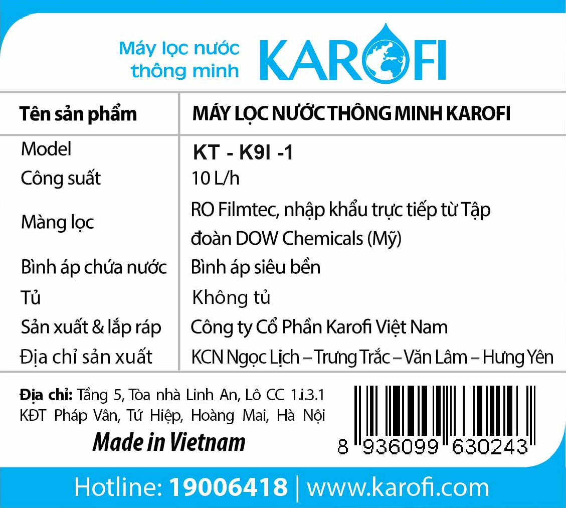 Máy lọc nước Karofi