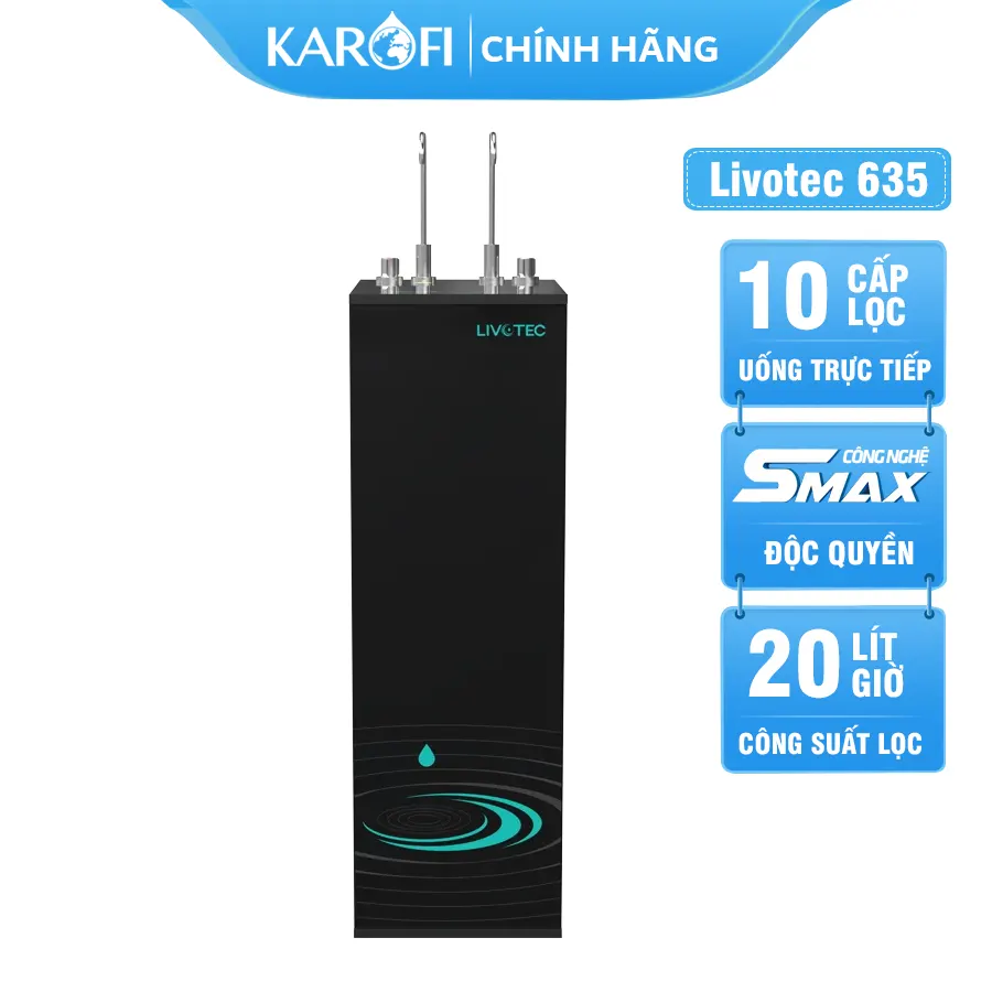 Máy lọc nước Karofi Livotec 635 - 10 Lõi - Nóng Nguội