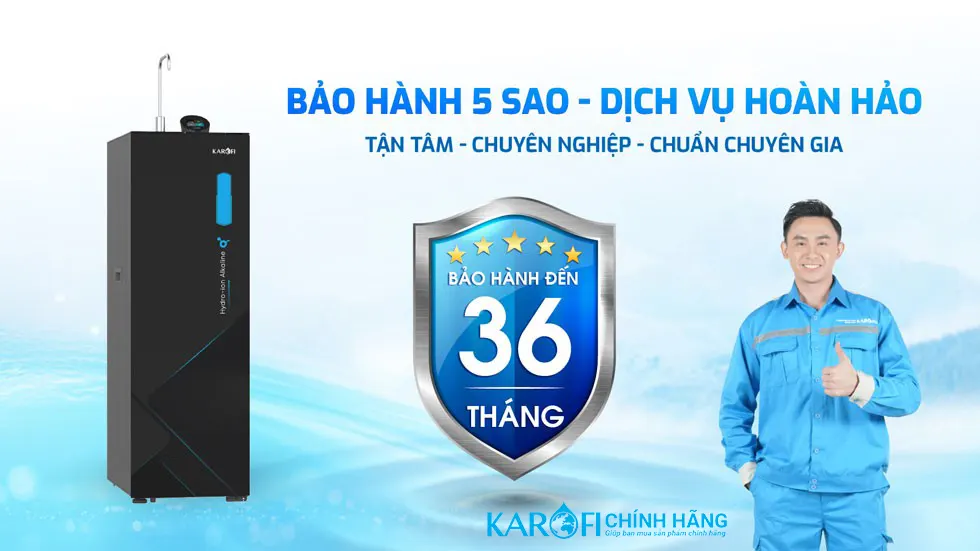 Bảo hành 36 tháng Máy lọc nước Hydro-ion kiềm Karofi KAE-S68