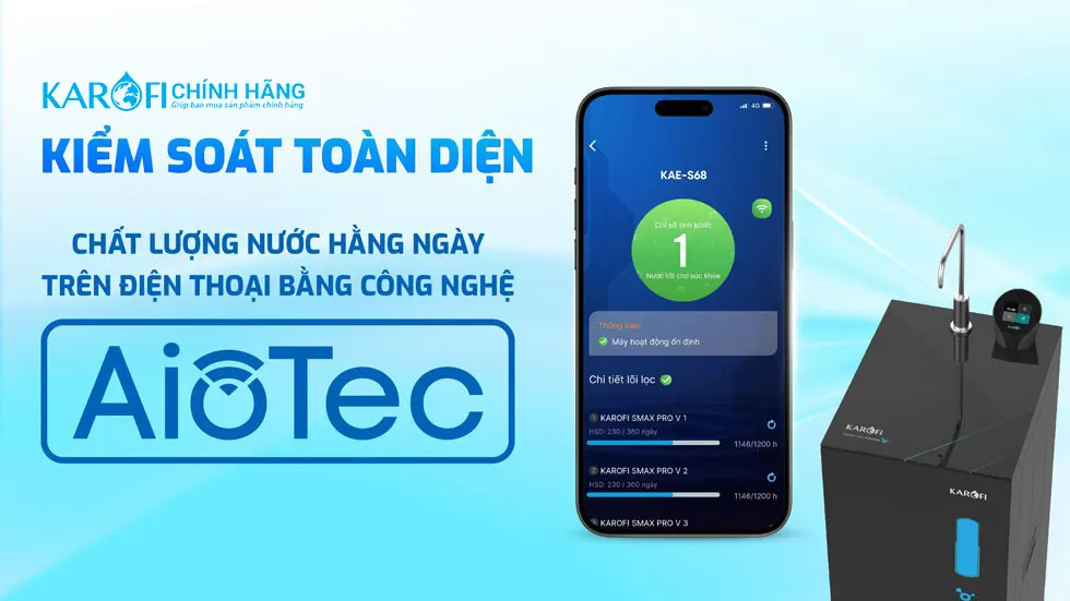 Công nghệ Aitec Máy lọc nước Hydro-ion kiềm Karofi KAE-S68