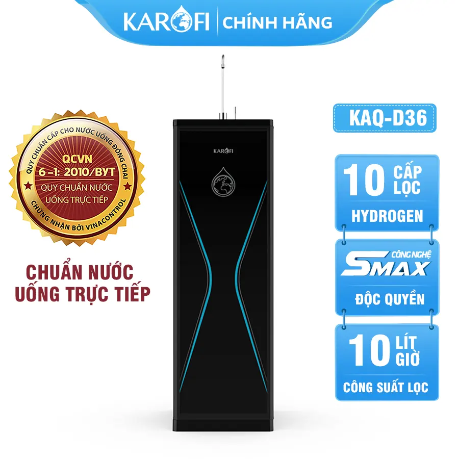 Máy lọc nước Karofi KAQ-D36 - 10 Lõi Chuẩn Nước Uống Trực Tiếp