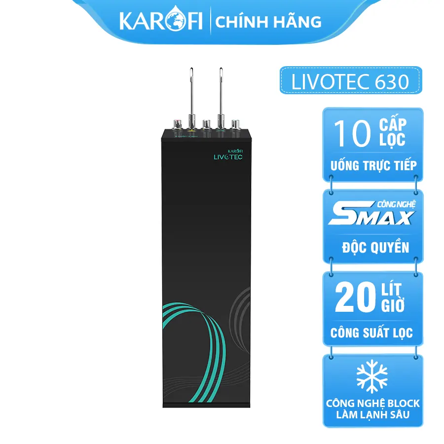 Máy lọc nước Karofi Livotec 630 - 10 Lõi - Nóng- Lạnh- Nguội