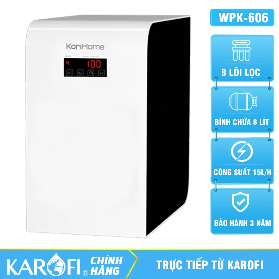 Máy lọc nước Korihome WPK-606 - 8 lõi lọc