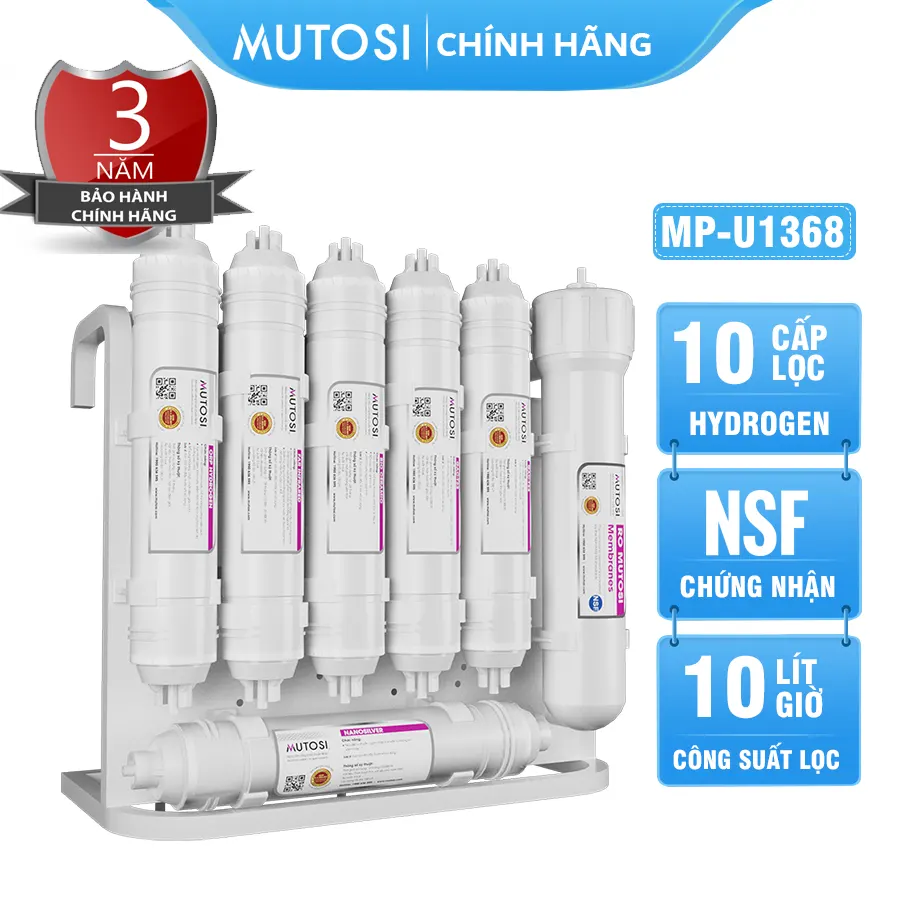 Máy lọc nước Mutosi MP-U1368 - 10 Lõi Hydrogen Siêu Ổn Định