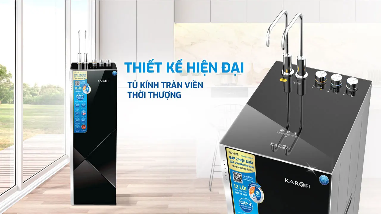 Thiết kế sang trọng hiện đại Máy lọc nước nóng lạnh Karofi KAD-L85