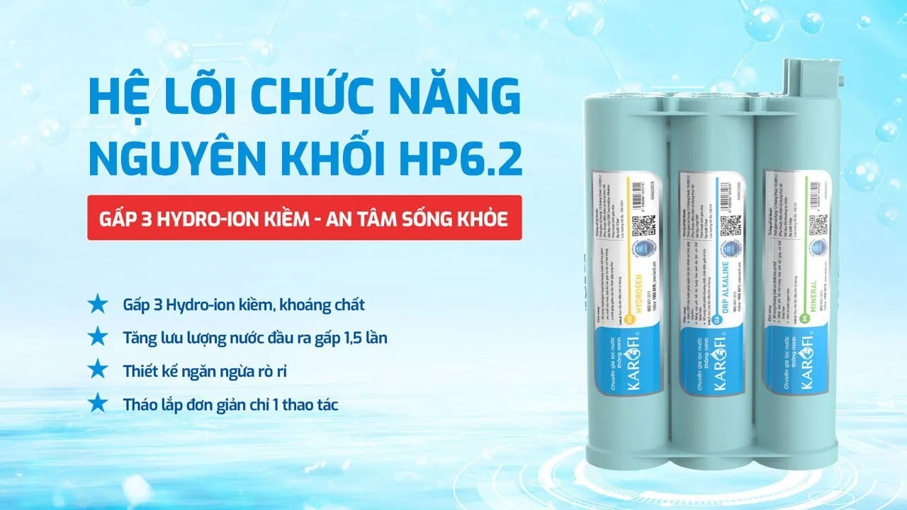 Bộ lõi hiệu suất cao Máy lọc nước nóng lạnh Karofi KAD-L85