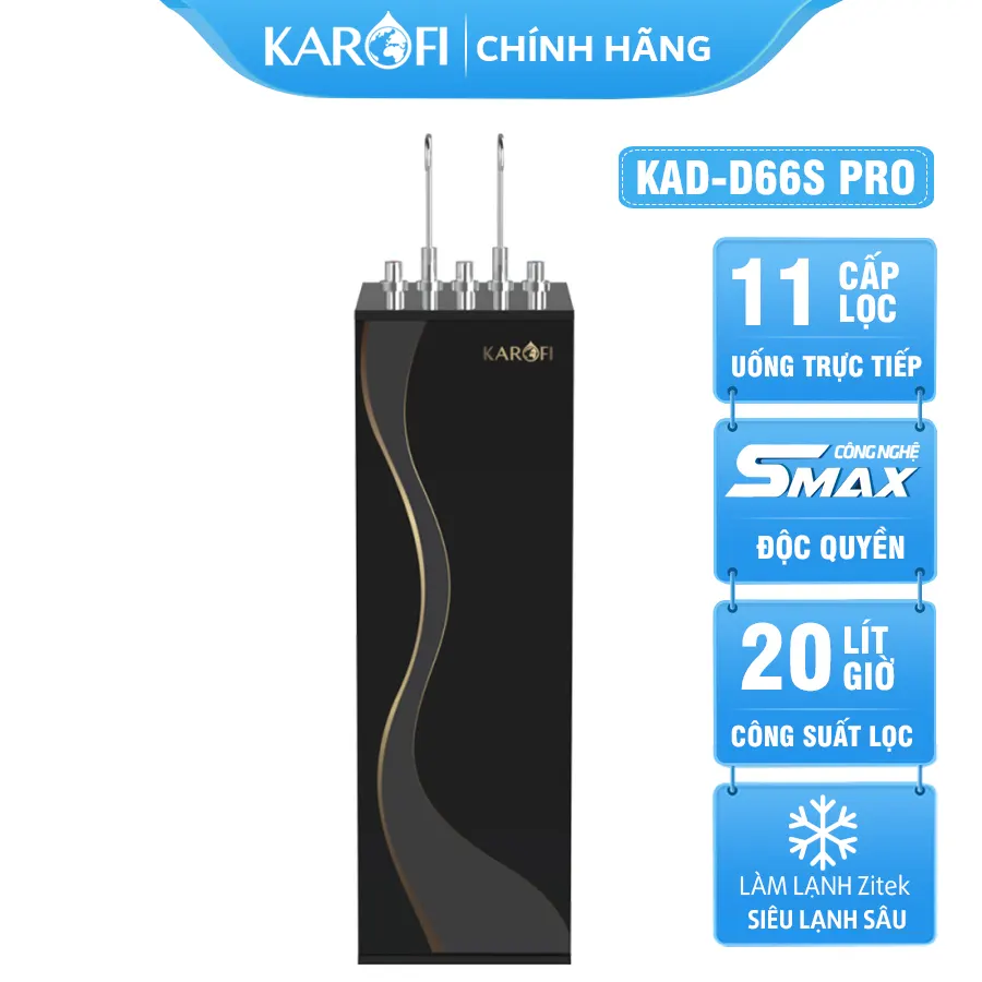 Máy lọc nước nóng lạnh Karofi KAD-D66S PRO - 11 Lõi Mới 2024