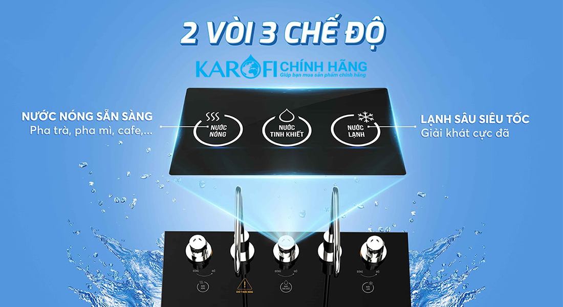 2 vòi Máy lọc nước nóng lạnh Karofi KAD-L56