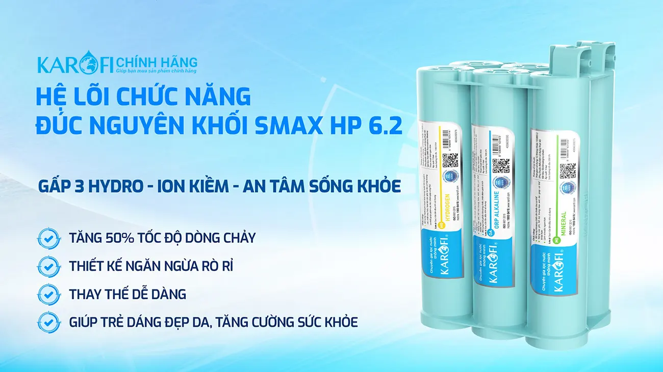 Máy lọc nước nóng lạnh Hydro-ion kiềm Karofi KAE-S88 PROMAX 