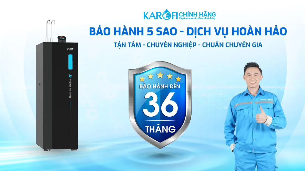 Bảo hành 36 tháng chính hãng Máy lọc nước nóng lạnh Hydro-ion kiềm Karofi KAE-S86