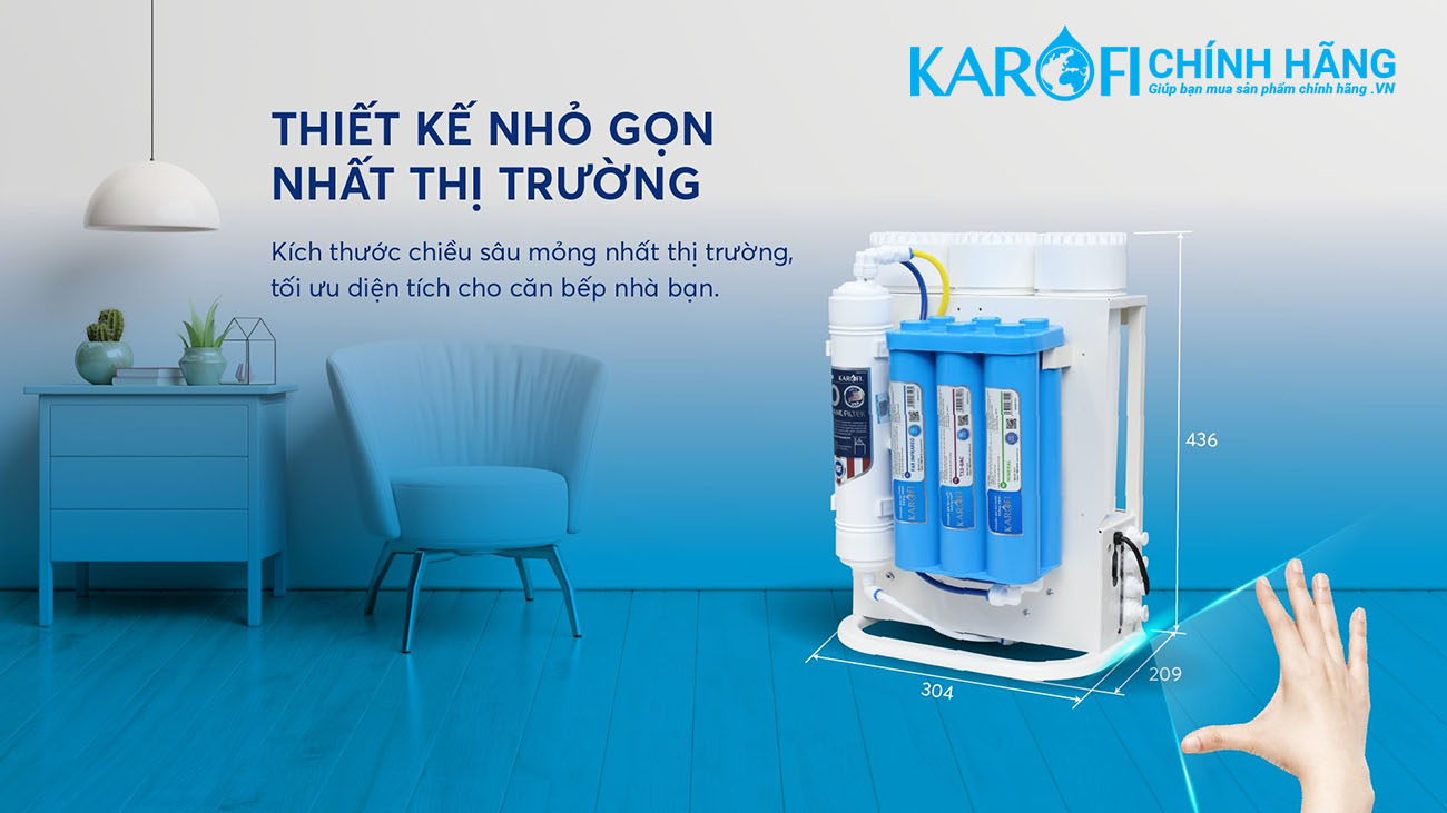 Máy lọc nước Karofi KAQ-U05 - 10 cấp lọc - nhỏ gọn