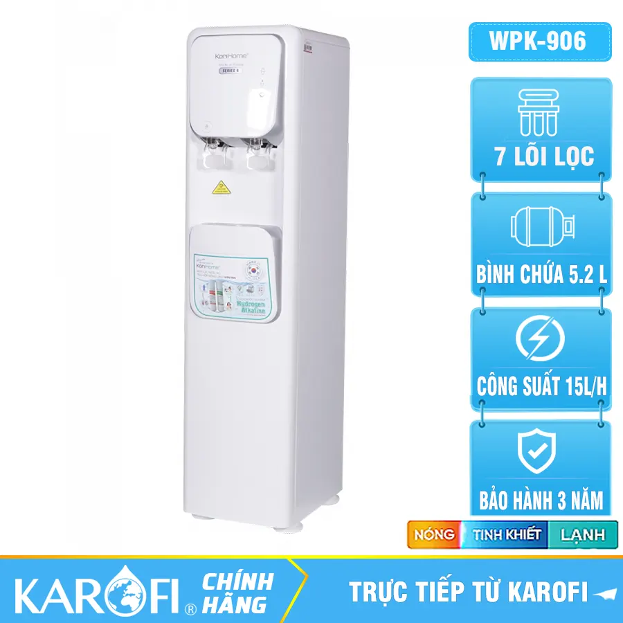 Máy lọc và làm nóng lạnh nước Korihome WPK-906- 7 lõi lọc