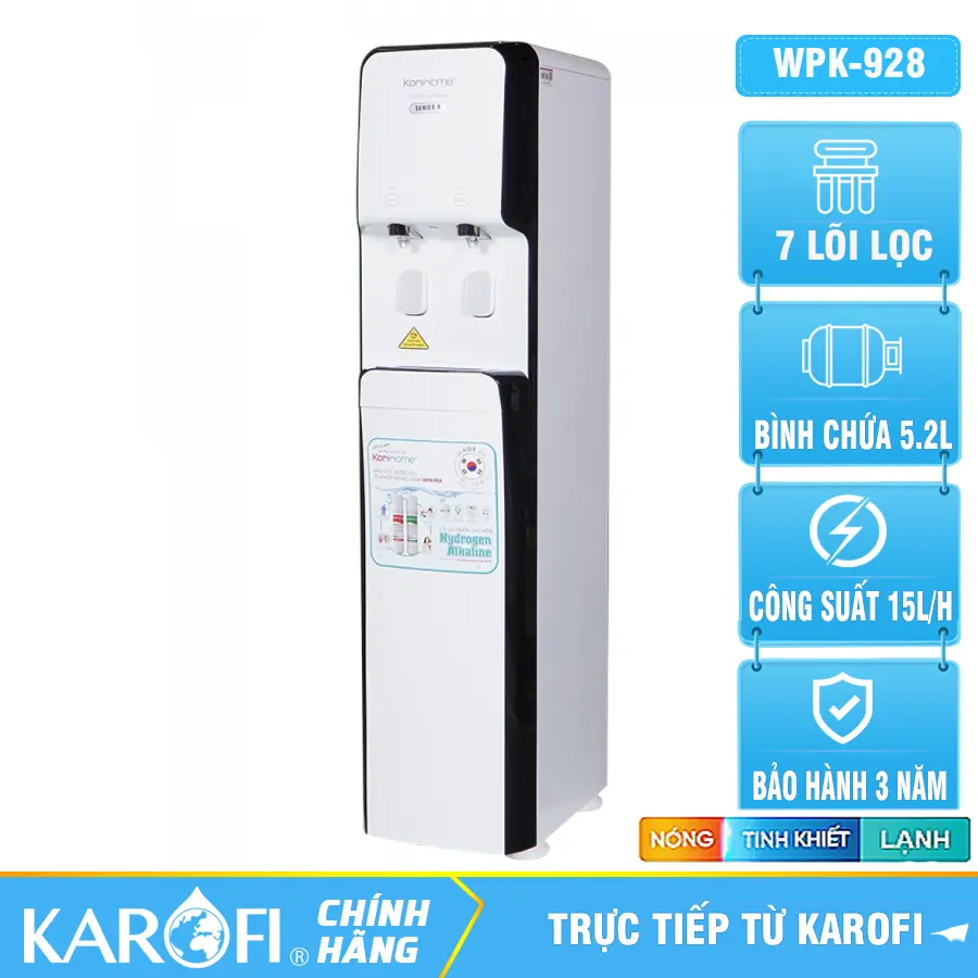 Máy lọc và làm nóng lạnh nước Korihome WPK-928- 7 lõi lọc