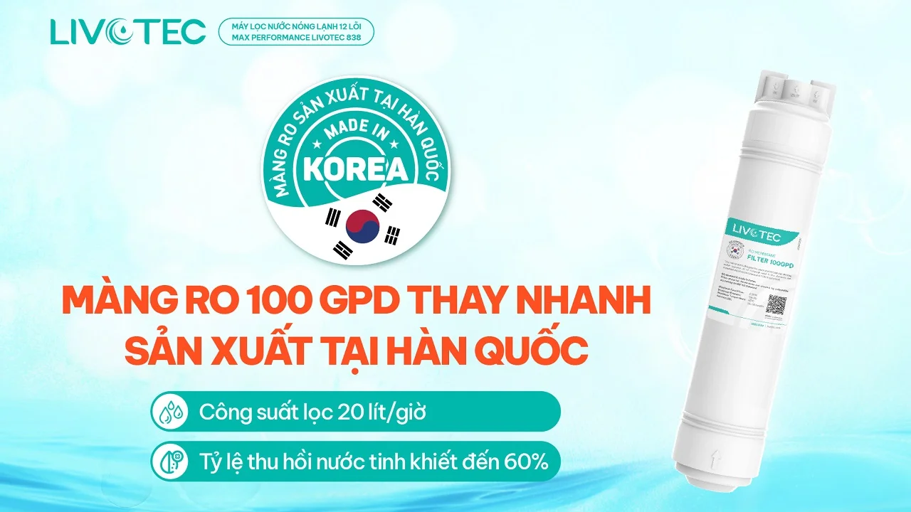 Máy lọc nước nóng lạnh Livotec 838