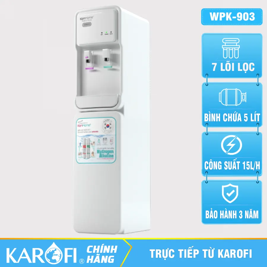 Máy lọc và làm nóng lạnh nước Korihome WPK-903 - 7 lõi lọc